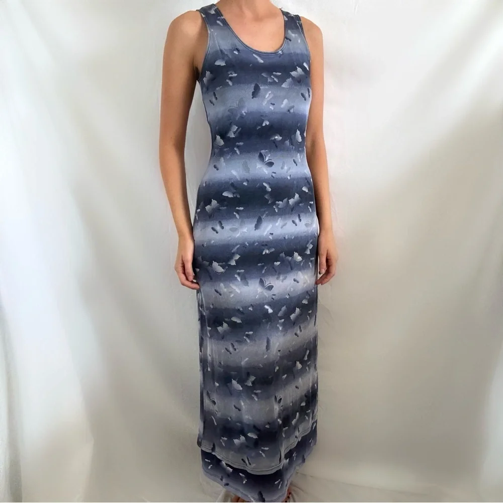 90s butterfly dress 90's Velvet Butterfly Print Maxi (M)  Retro and Groovy